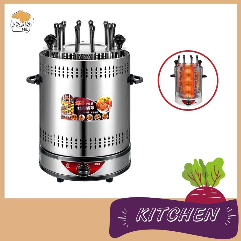 Automatic Rotating Skewers Making Barbecue Electric Oven Smokeless