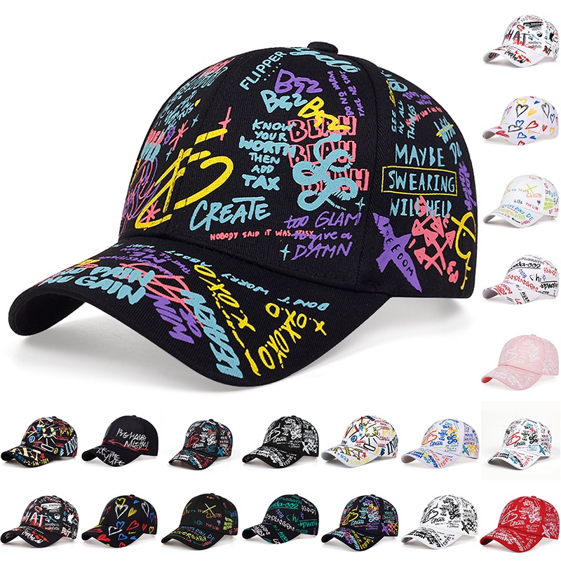 Fashion Baseball Cap Graffiti Sun Hip Hop Cap Visor Spring Hat Men