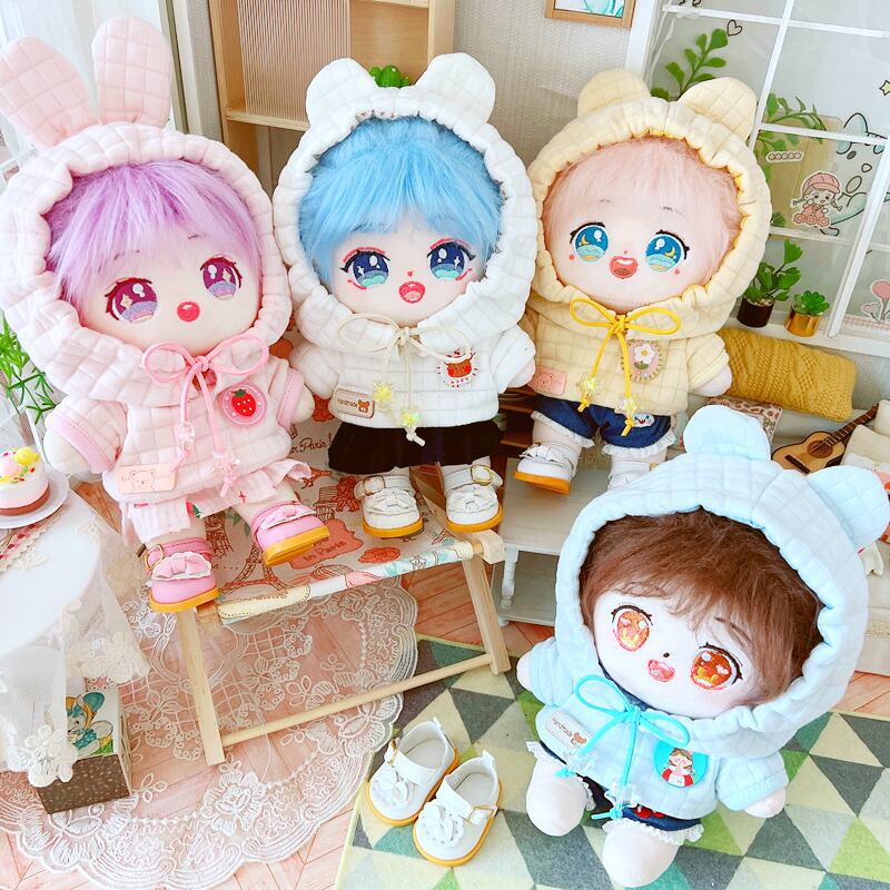 Cotton Doll 20cm Clothes Star Normal Body Fat Nude Baby Checked Sweater