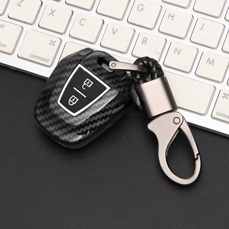 ABS Carbon Fiber Car Key Cover For ISUZU DMAX Mux Truck 2 Buttons Keys