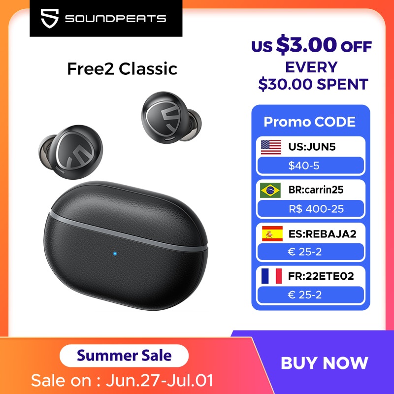 Soundpeats Free2 Classic Mini True Wireless Earphones Bluetooth V5 1