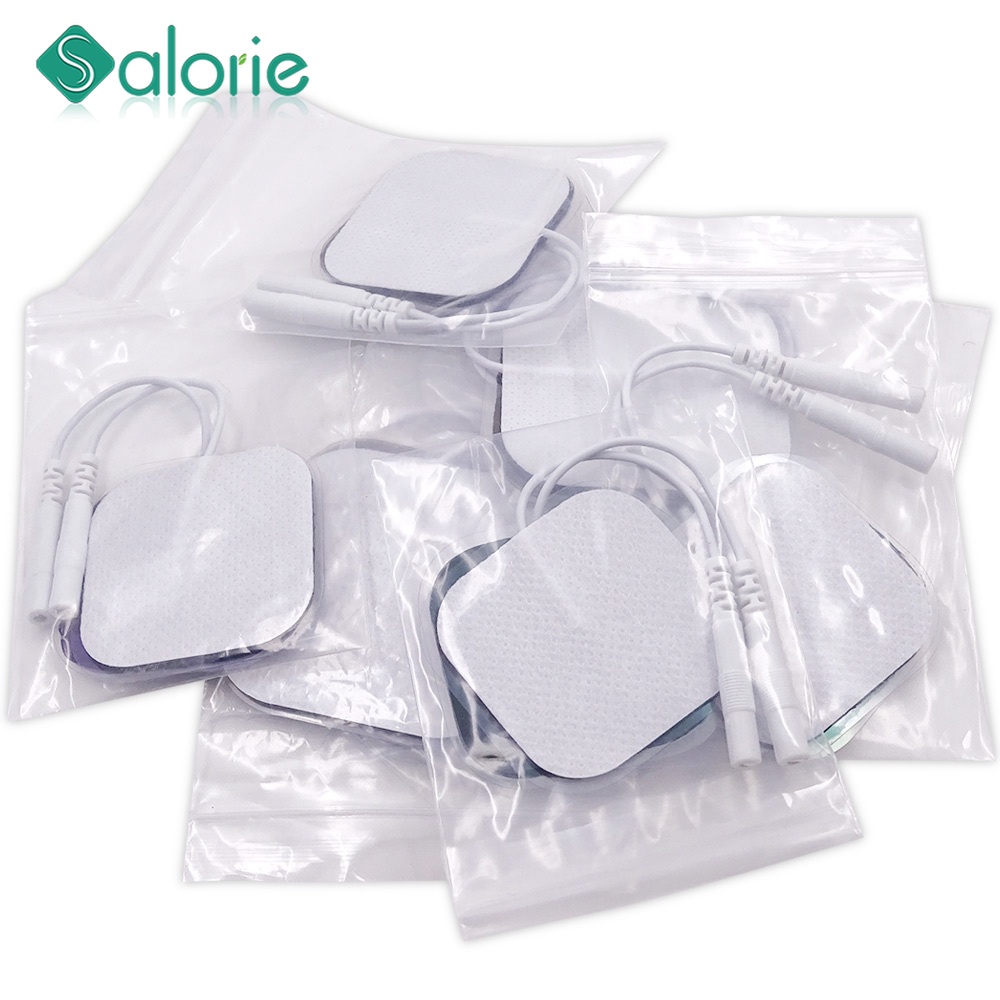 SALORIE 4x4cm 5x5cm Ems Electrode Pads Muscle Stimulator Silicone Gel