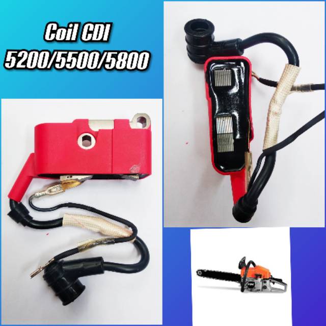 MESIN Sinso Mini Chainsaw Engine Ignition Coil Type 5200 5500 5800 528