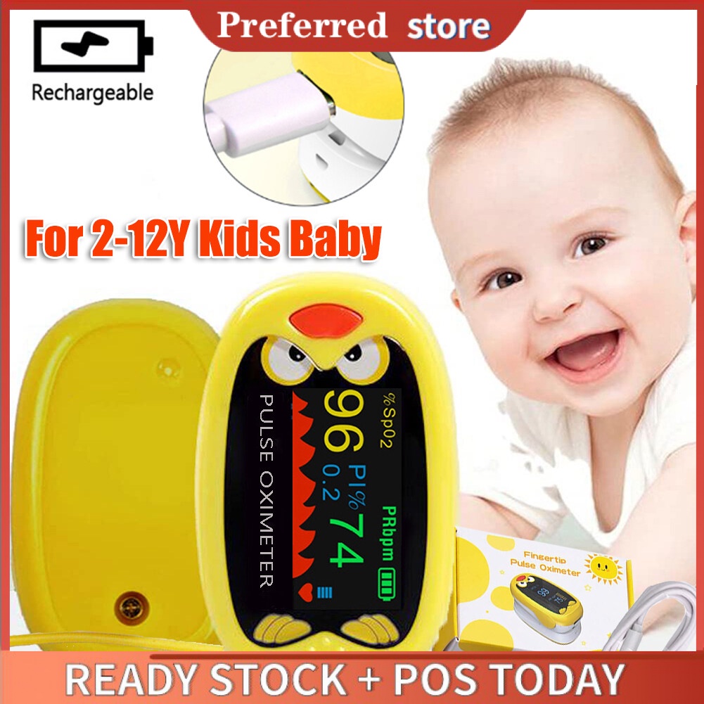 Baby Finger Pulse Oximeter Pediatric Spo Pr Oled Rechargeable Blood