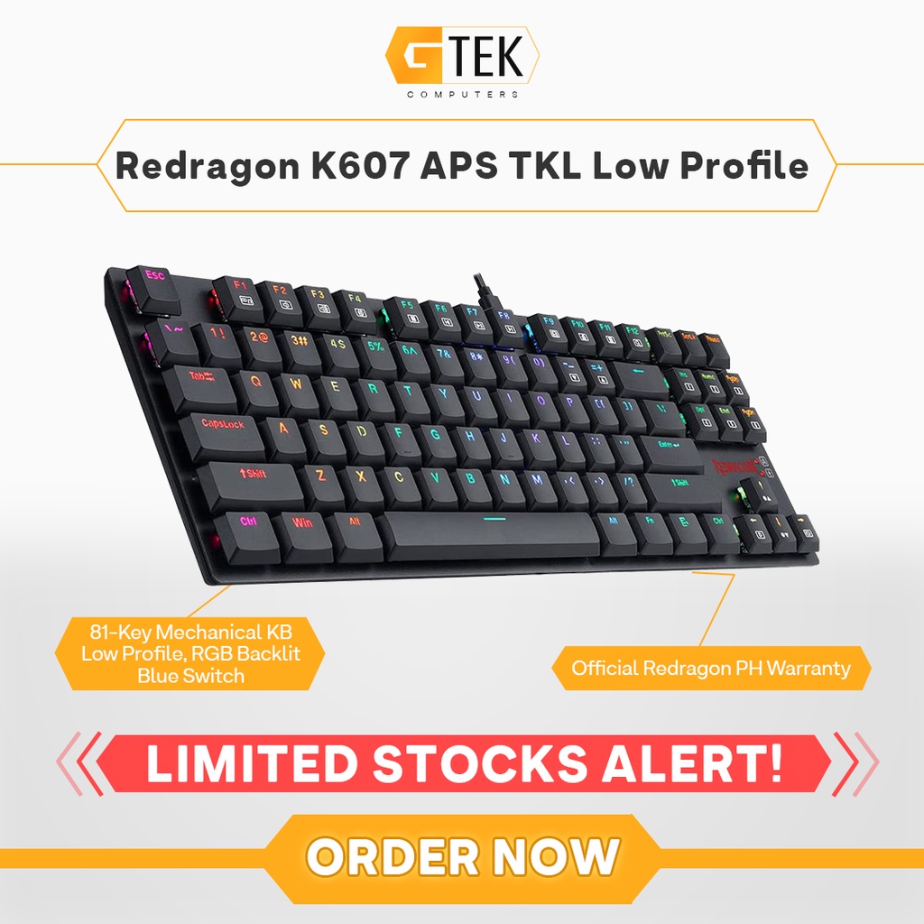 Redragon K607 RGB APS TKL 87 Key Mechanical Keyboard Blue Switch RGB