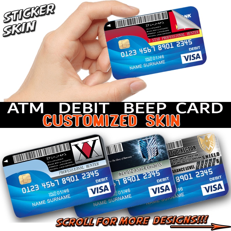 Customized Skin Card Sticker For Atm Debit Credit Beep Cards Vinyl