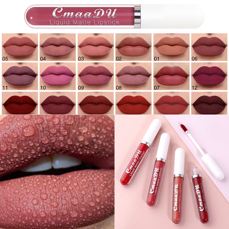 Sexy Red Matte Velvet Lip Tint Nude Liquid Lipsticks Waterproof Long