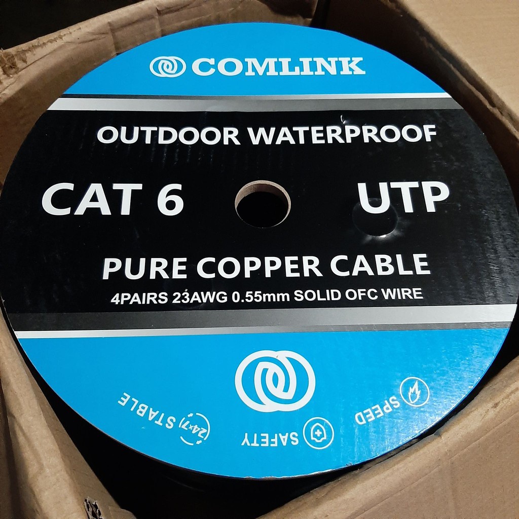 COMLINK CAT6 UTP CABLE OUTDOOR PURE COPPER NETWORK CABLE LAN CABLE