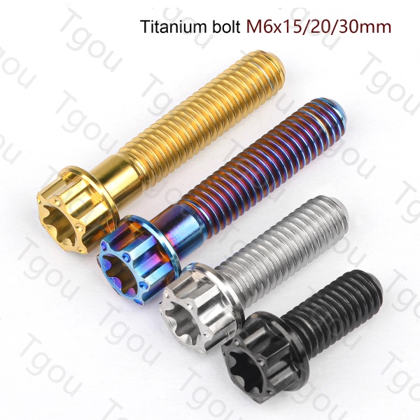 Tgou Titanium Bolt M6x15 20 25 30mm Flange Torx Head Screw For Bikes