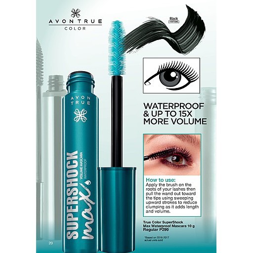 AVON True Color SuperShock Max Waterproof Mascara 10g Shopee