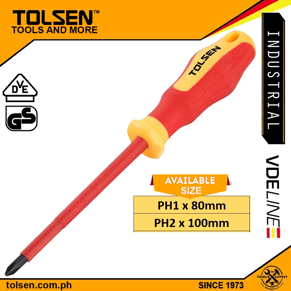 Tolsen Philips VDE Screwdriver 80mm 100mm Shopee Philippines