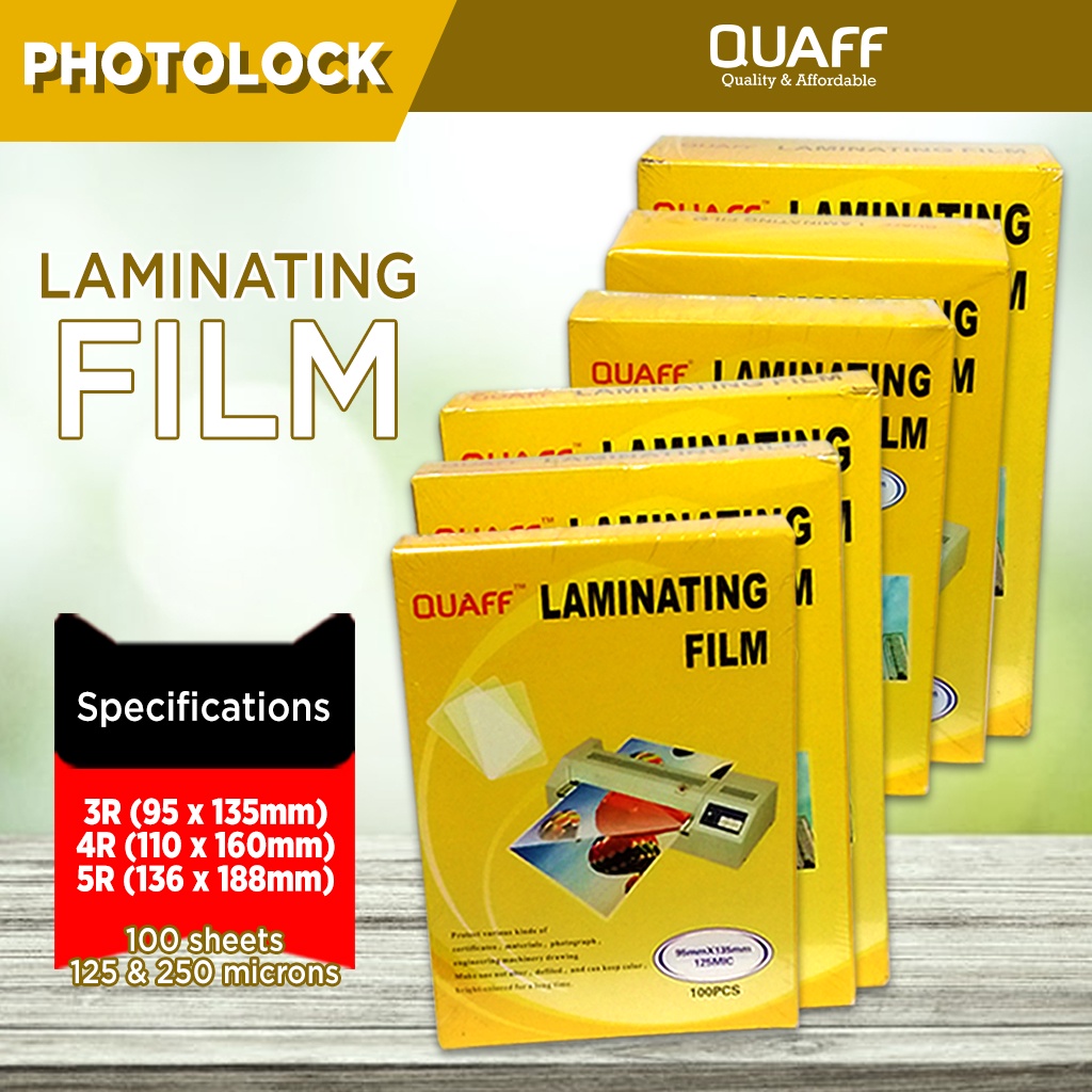 3R 4R 5R 125 Micron 250 Micron QUAFF Laminating Film 100 Pcs