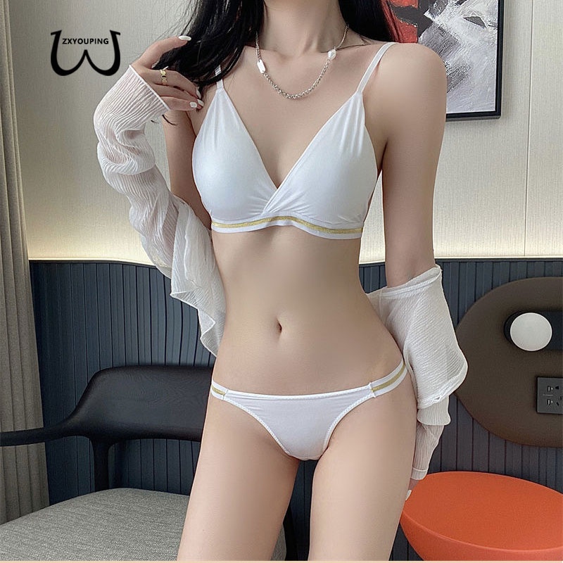 ZXYOUPING Halter Bikini Set Two Piece Swimsuit Bra Set Women Bikini