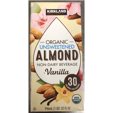 Kirkland Signature Organic Unsweetened Almond Vanilla Liter Shopee