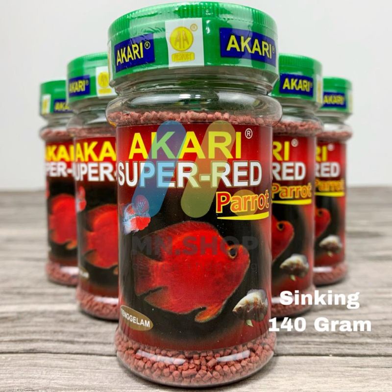 Akari Super Red 2mm Sinking 140gr Pellet Super Red Parrot Louhan Sink