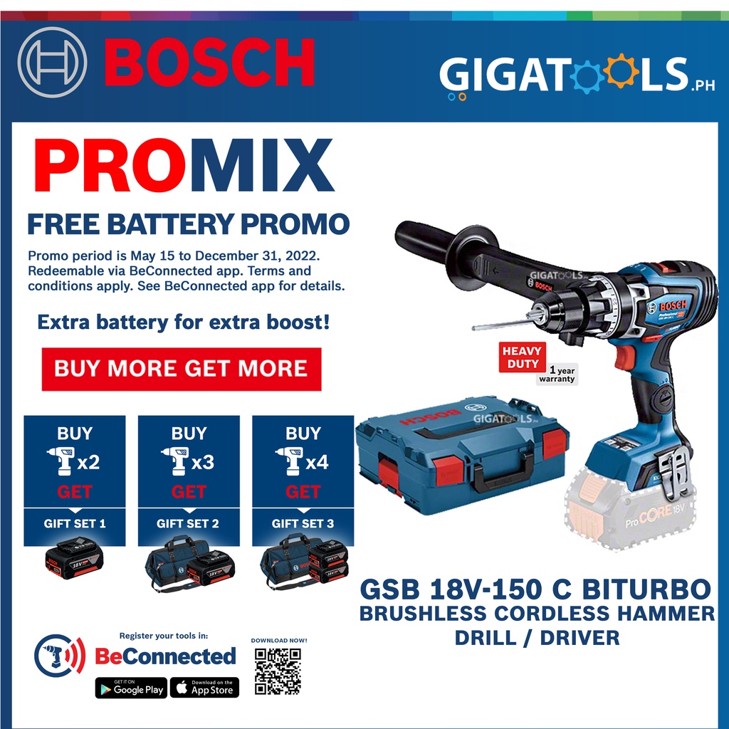 Bosch Gsb V C Biturbo Brushless Cordless Hammer Drill Driver