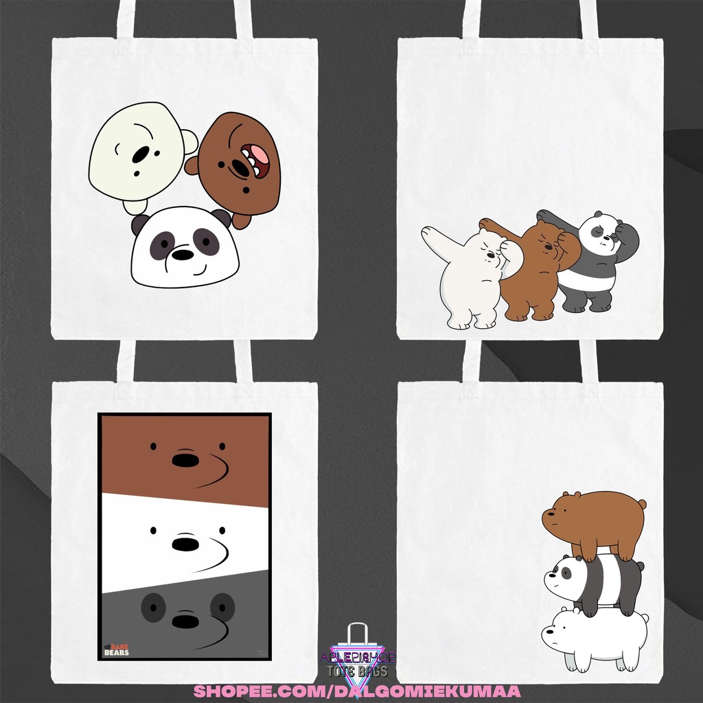 High Quality Katsa Canvas Tote Bag Trendy Stylish We Bare Bears