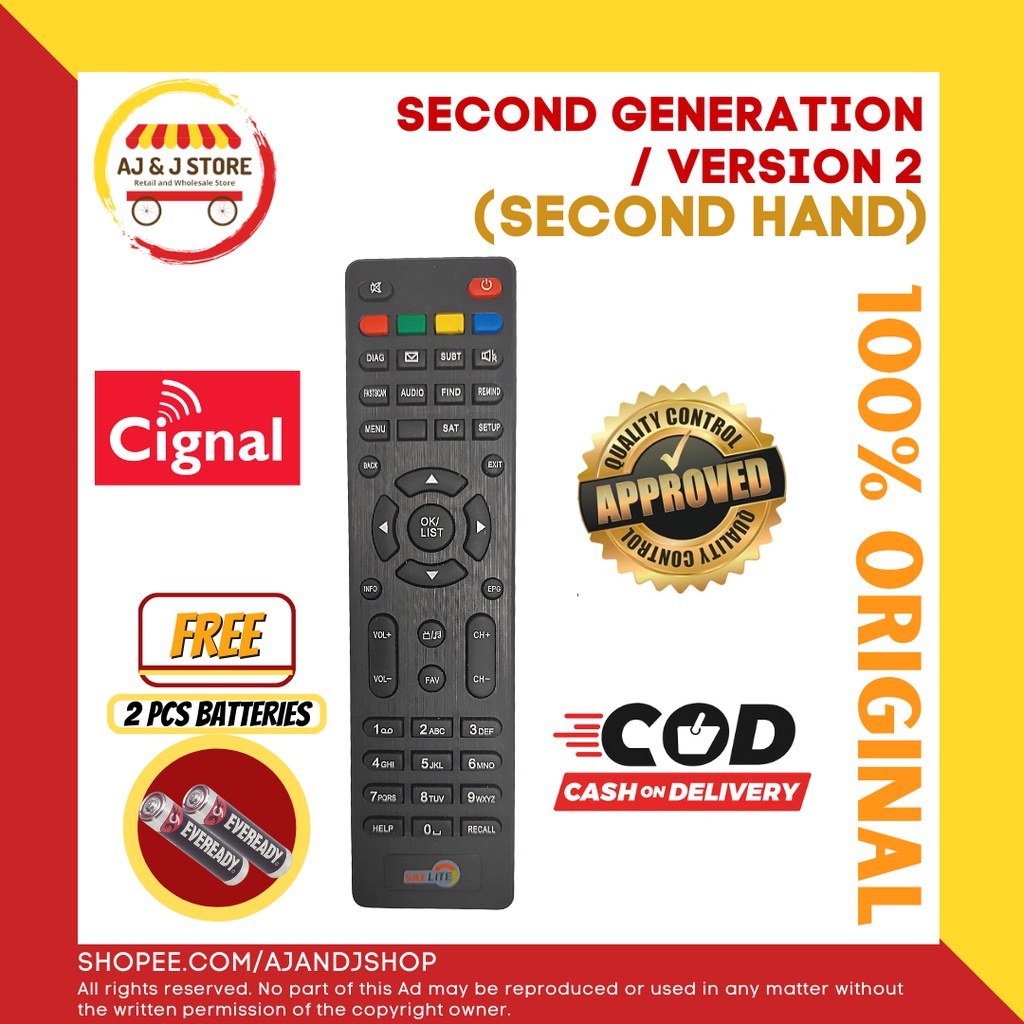 Satlite Second Generation Or Version Remote Second Hand Original