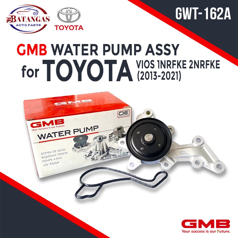 GMB WATER PUMP ASSY GWT 162A For TOYOTA VIOS 1NRFKE 2NRFKE 2013 2021