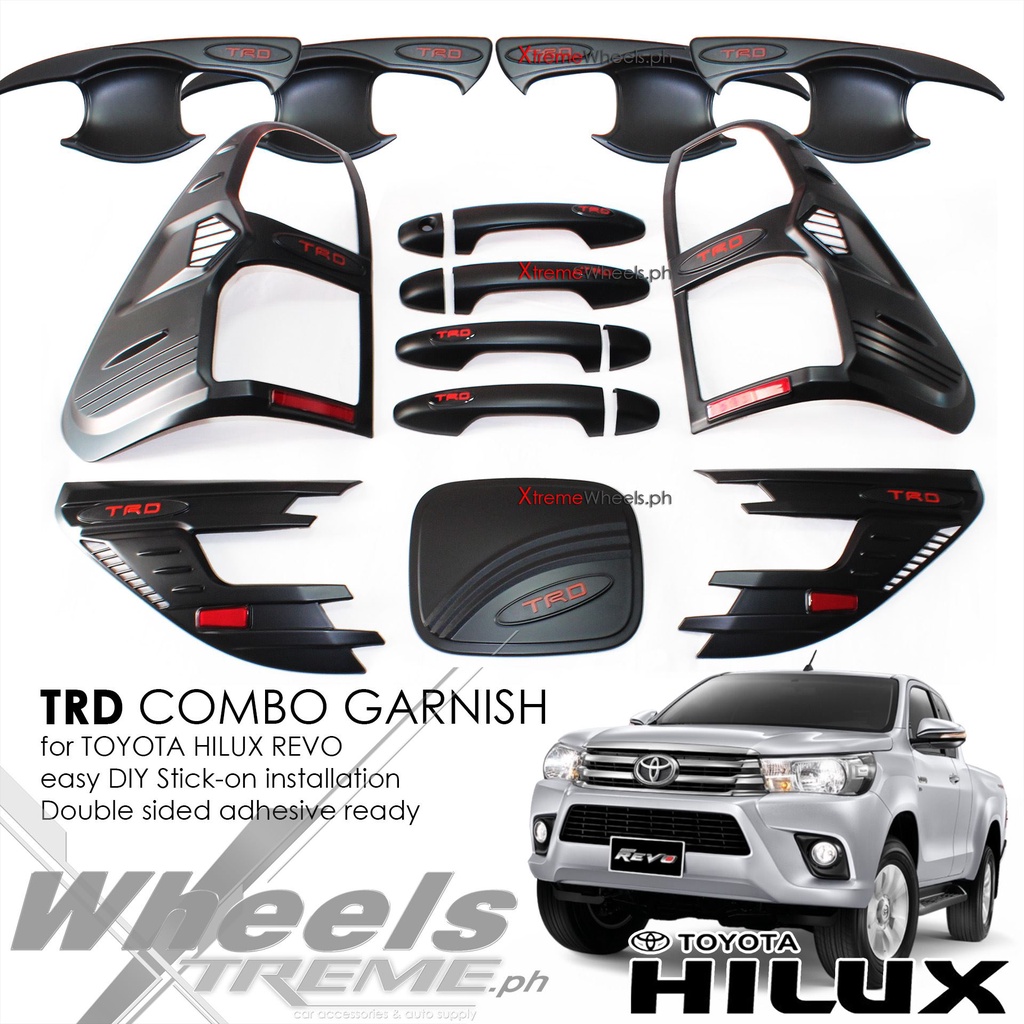 Toyota Hilux J Matte Black Trd Combo Set Garnish Cover