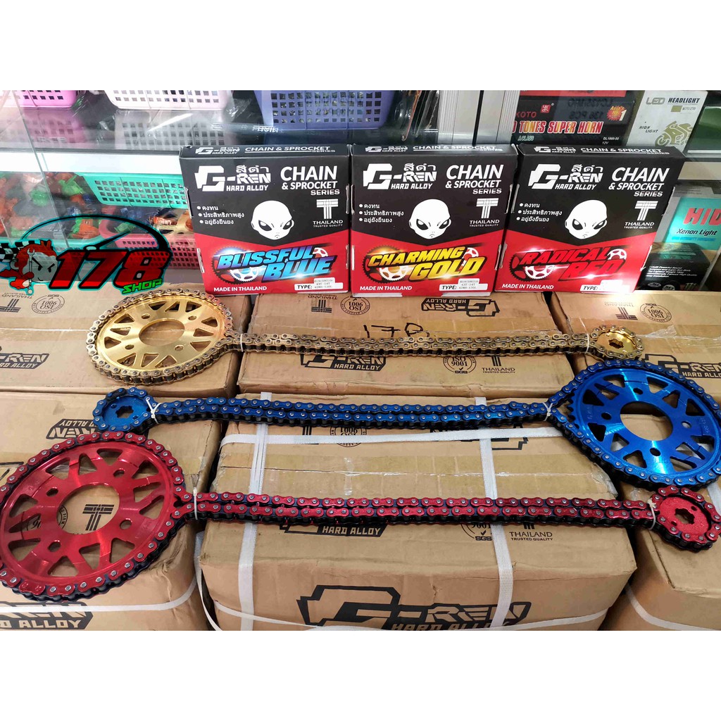 G Ren Thailand Chain Sprocket Set Rs150 100 Thailand Made Shopee