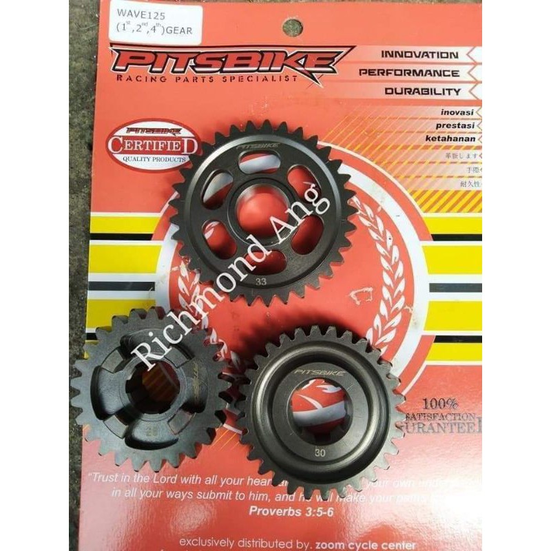 Pitsbike Racing Gears Gear Gearing St Nd Th Wave Xrm Rs Carb