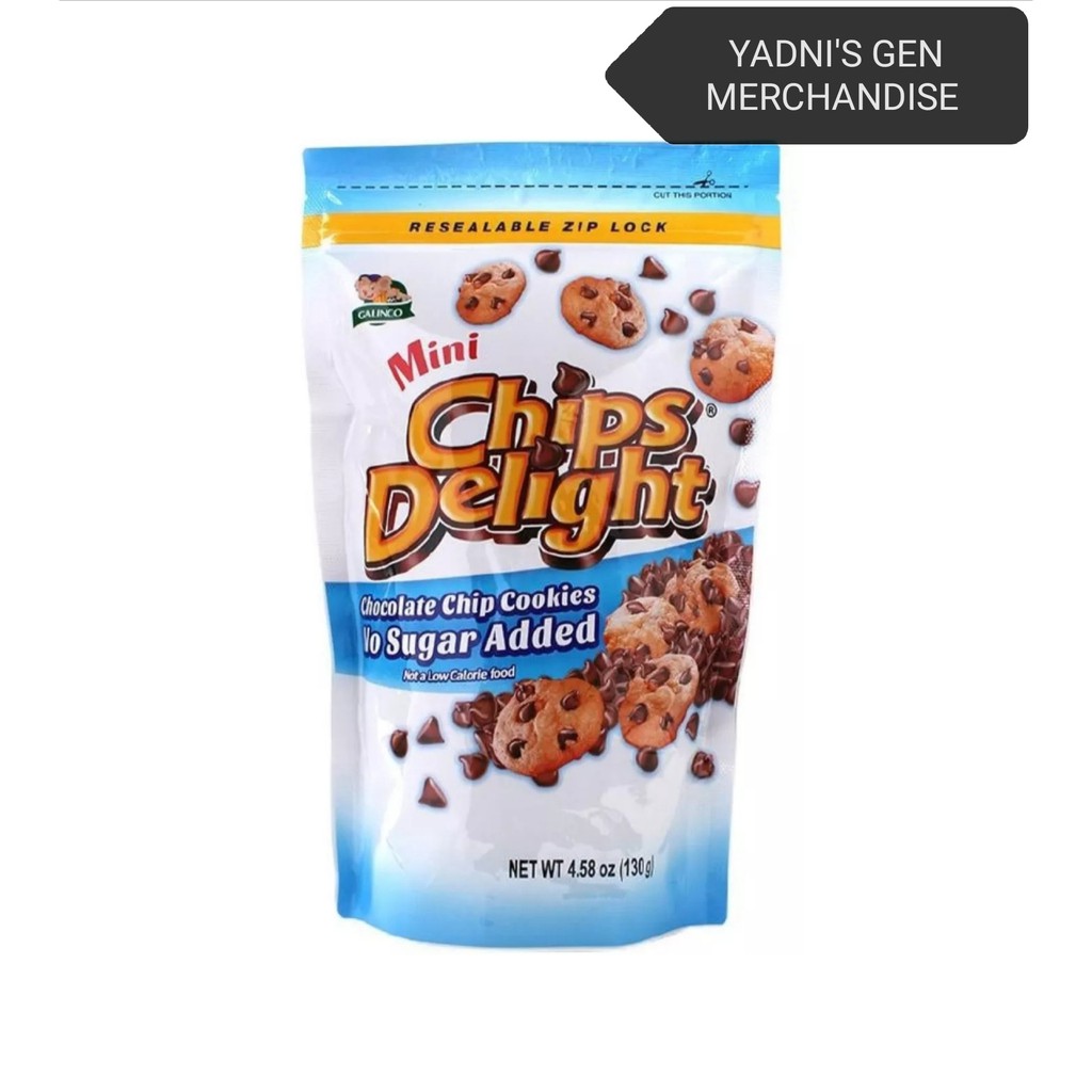 Mini Chips Delight Chocolate Chip Cookies No Sugar Added 130g Shopee