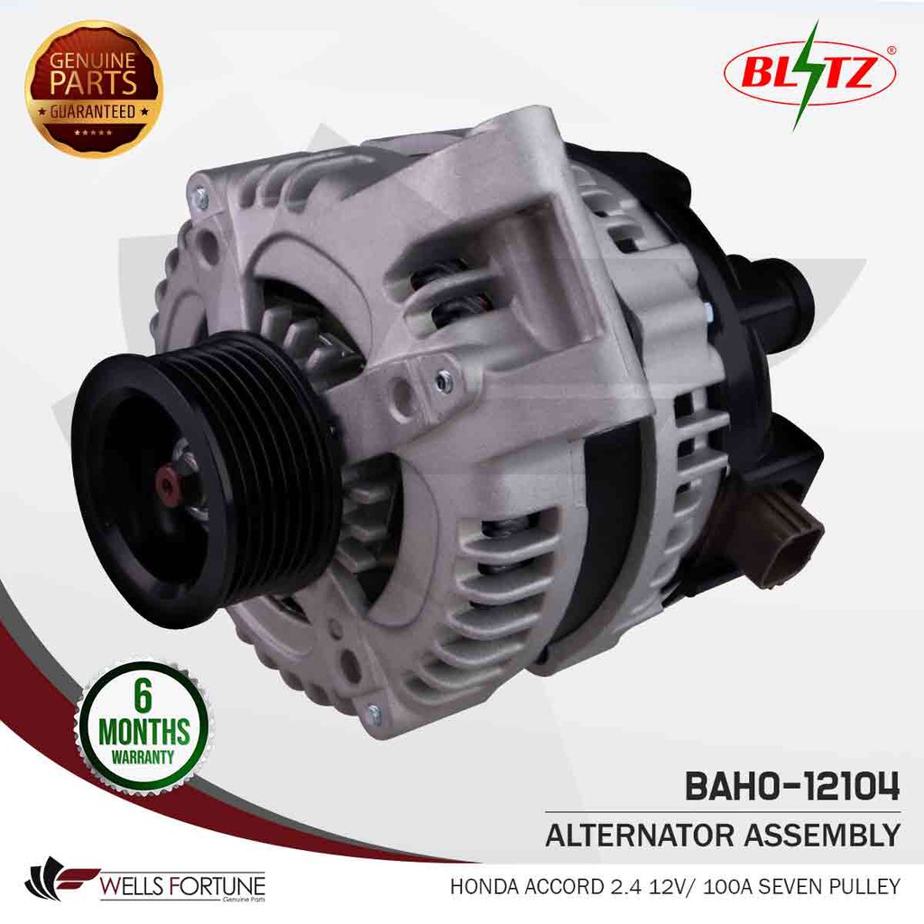 HONDA ACCORD 2 4 12V 100A SEVEN PULLEY BLITZ ALTERNATOR ASSEMBLY 1 PC