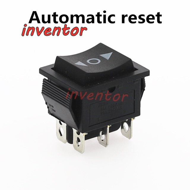 1PCS KCD4 Black Rocker Switch Power Switch ON OFF ON 3 Position 6 Pins