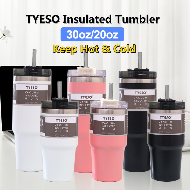 Original Tyeso Tumbler With Straw Stainless Steel Insulated Coffee Mug