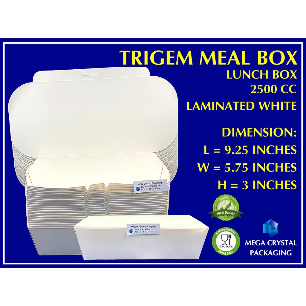 Trigem Meal Box Cc Laminated White Pcs Per Pack Lunch Box