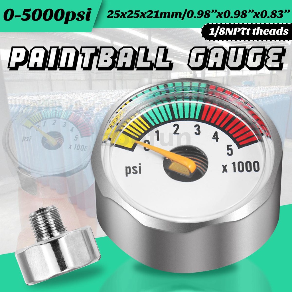 Local Stock Mini Micro Paintball 5000 PSI Air CO2 Tank Pressure Gauge