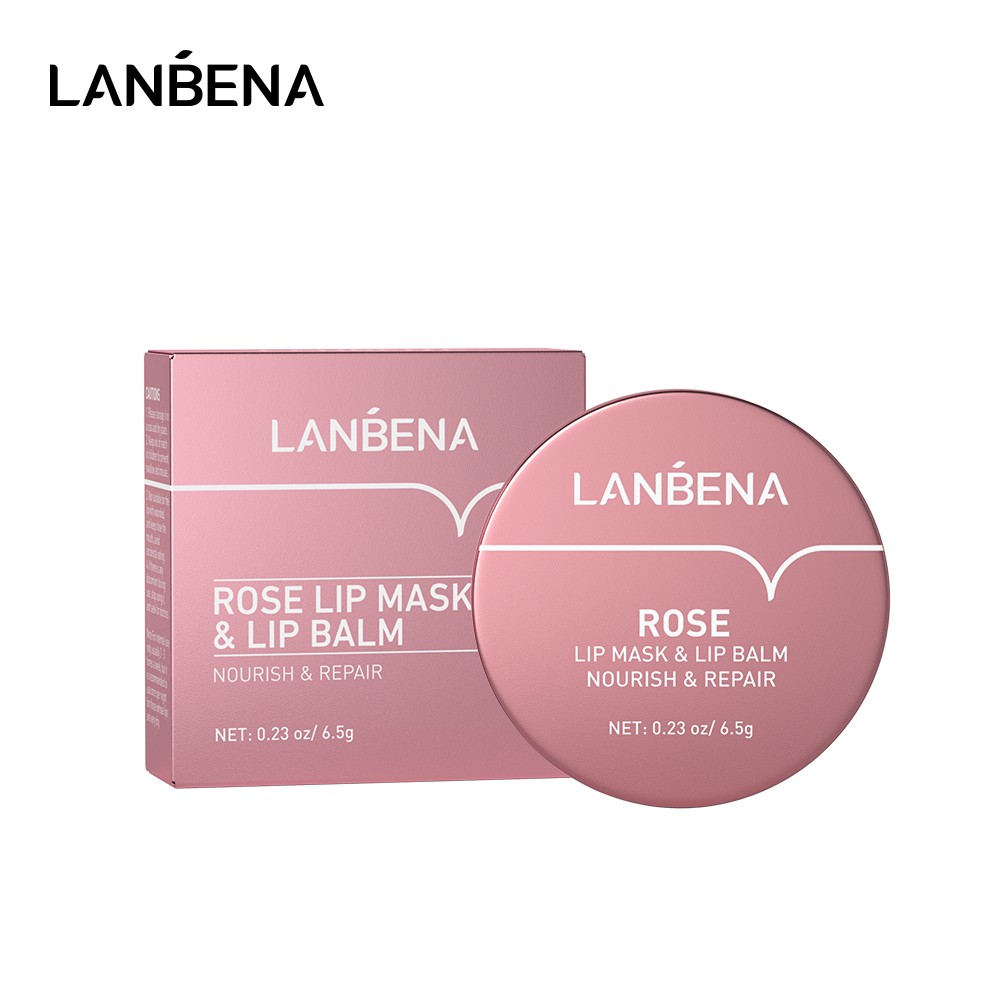 Lanbena Lip Mask Balm Rose Scrub Moisturizing Exfoliating Nourishing