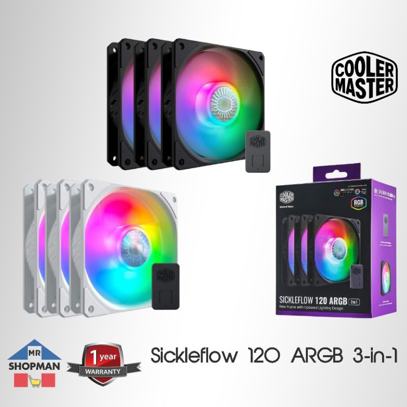 Coolermaster Sickleflow White Black Argb In Fan Kit Fans