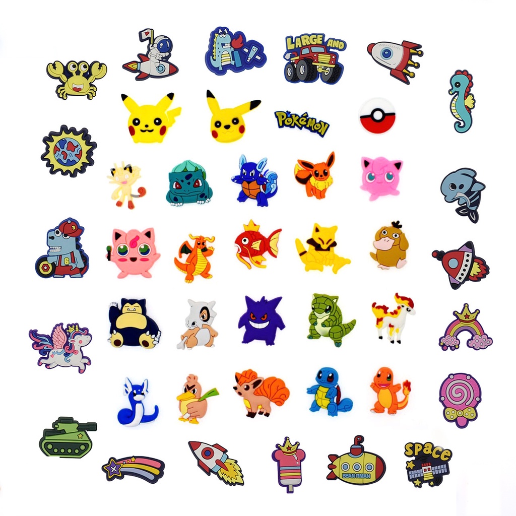 Ready Stock For Croc Jibz Pins Pokemon Diy Shoes Charm Button Shopee