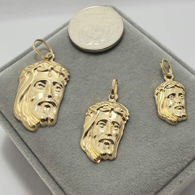 K Saudi Gold Jesus Face Pendant Religious Pawnable Jewelry Sale Gift