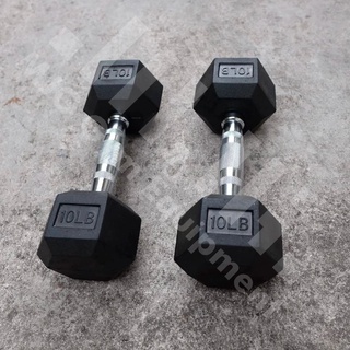 Rubberized Hex Dumbbell 5LBS 15LBS 20LBS Hexagon Dumbbells With Metal