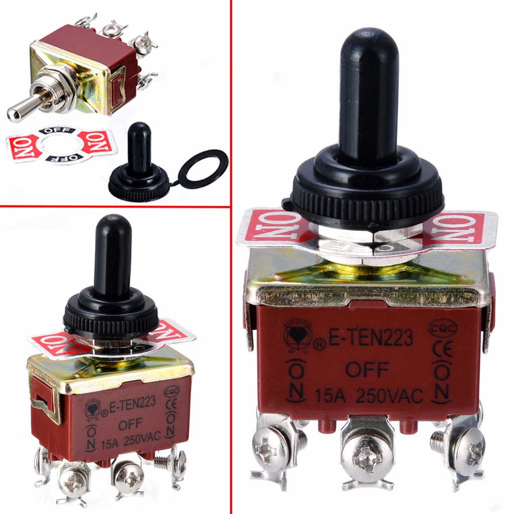 Tocawe 1pc Toggle Switch 6 Pin DPDT 3 Position Momentary ON OFF ON