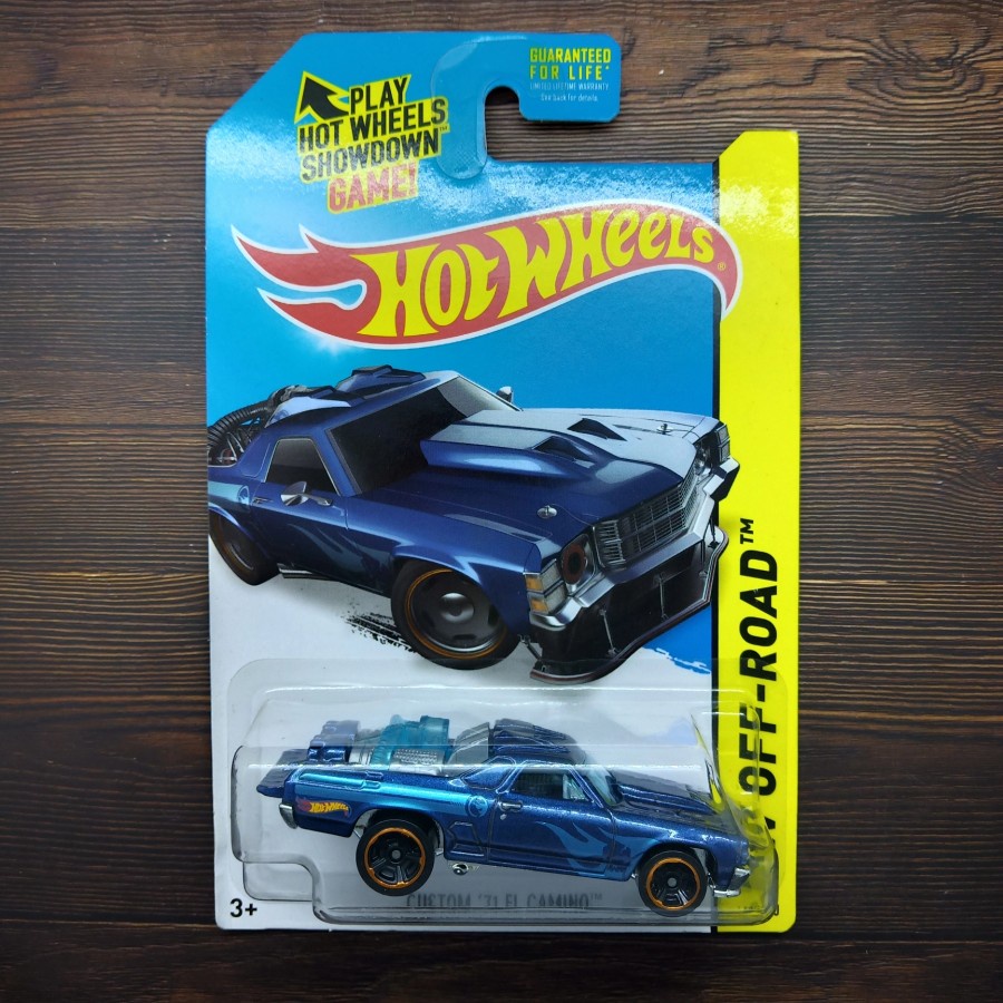 Hot WHEELS CUSTOM 71 EL CAMINO NAVY Blue HOTWHEELS OFF ROAD MOBILAN