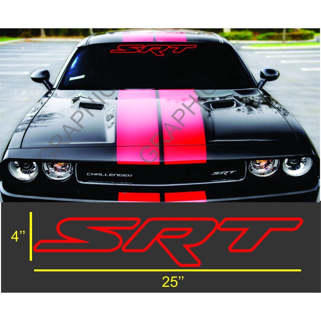 Srt Outline Windshield Banner Vinyl Decal Sticker Charger Challenger