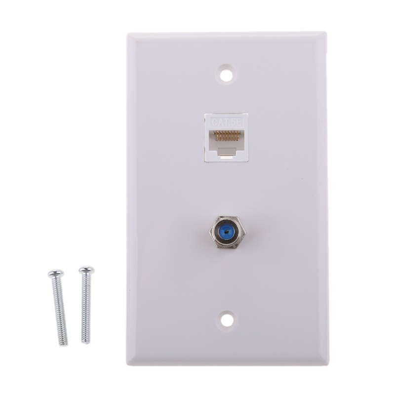 Ethernet Coaxial F Type Wall Face Plate Socket Outlet Mounted Panel RG6