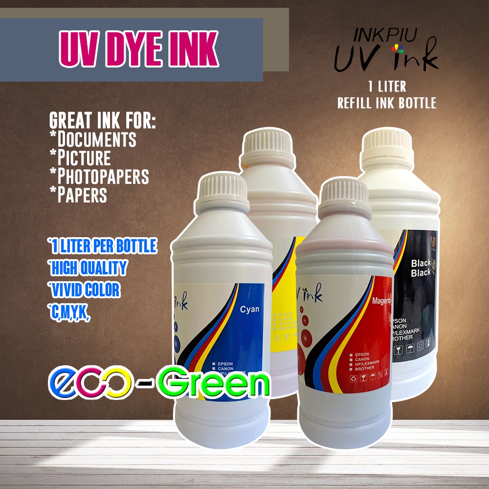 INKPIU Universal UV Dye Ink 1000ml Vivid Color For Inkjet Printer