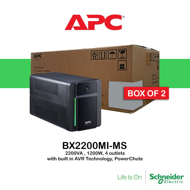 APC UPS 2200VA 1200W Uninterruptible Power Supply BX2200MI MS 4