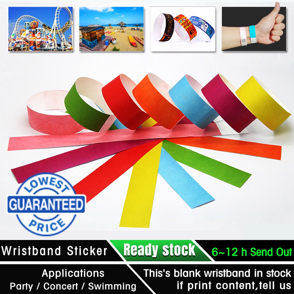 Pcs Disposable Events Wristband Sticker Waterproof Wrist Party