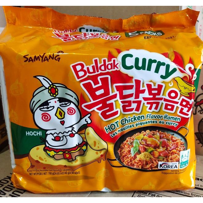 SAMYANG Buldak Curry Hot Chicken Flavor Ramen With HALAL 140g X 5