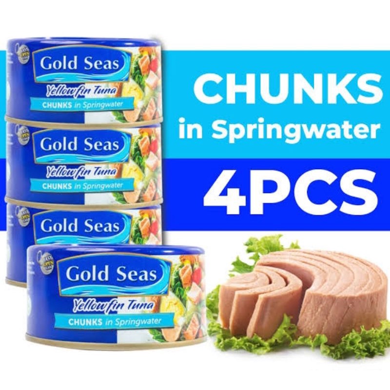 Gold Seas Yellow Fin Tuna Chunks In Spring Water 4 Cans Shopee