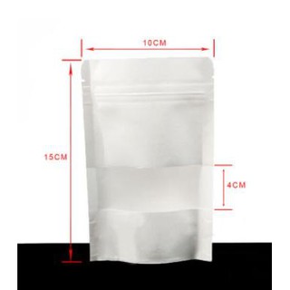 50 PCS Kraft White Stand Up Pouch With Ziplock Packaging For Business