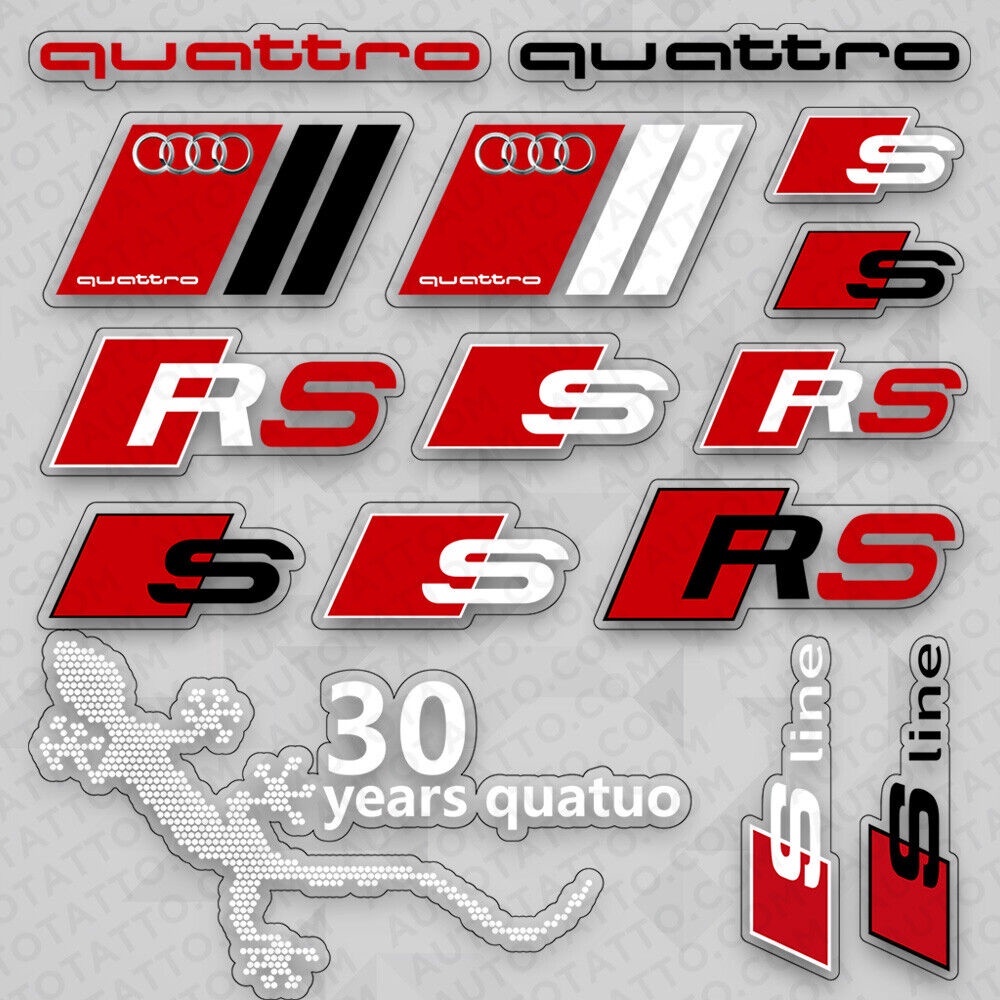 Audi Sport S Line Rs Quattro Racing Car Suv Logo Sticker Vinyl Decal