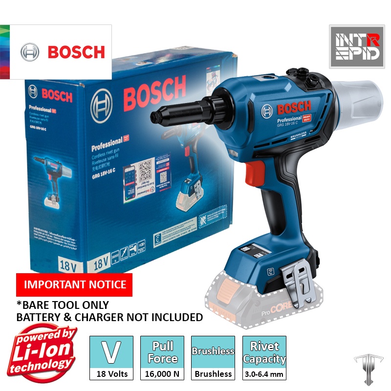 Bosch Grg V C Professional V Brushless Cordless Rivet Gun Bare