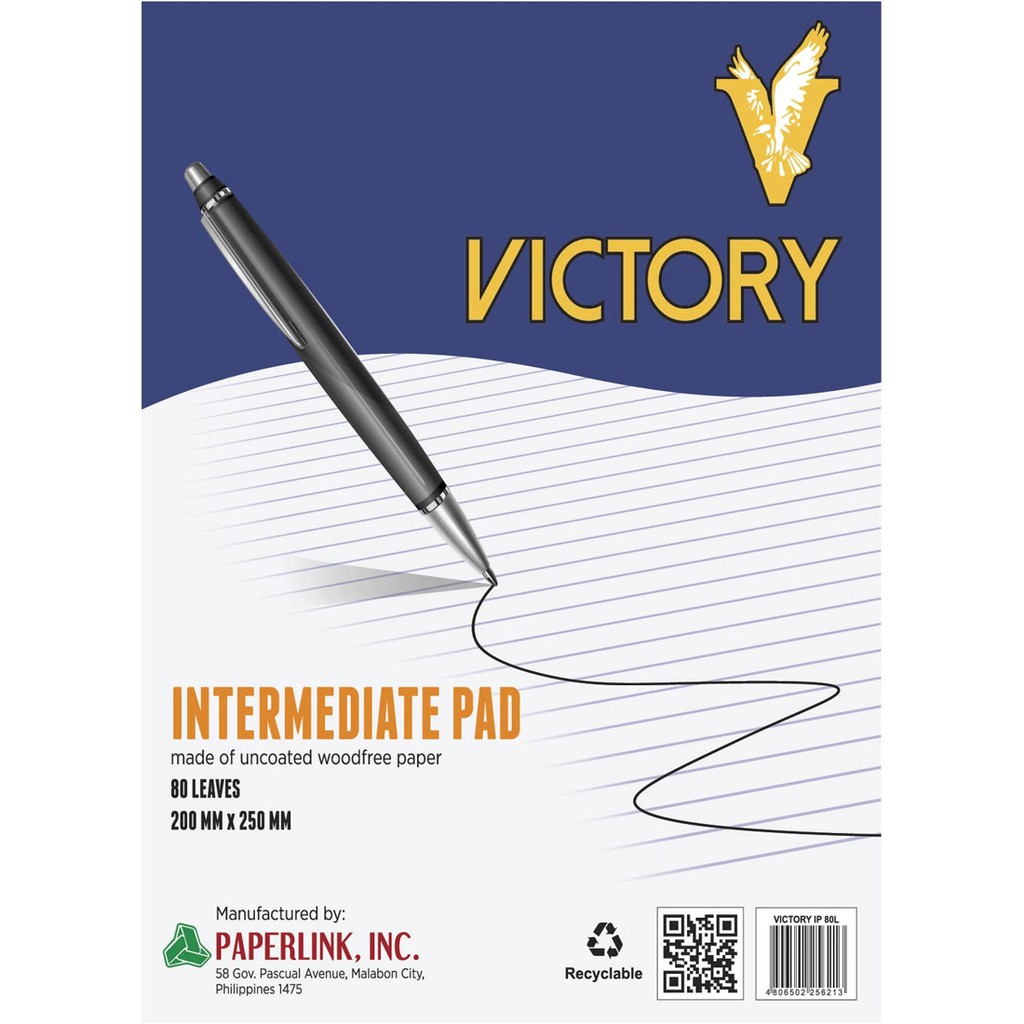 1 REAM Victory Intermediate Pad Paper 60 Gsm 80 Leaves 200 Mm X 250 Mm